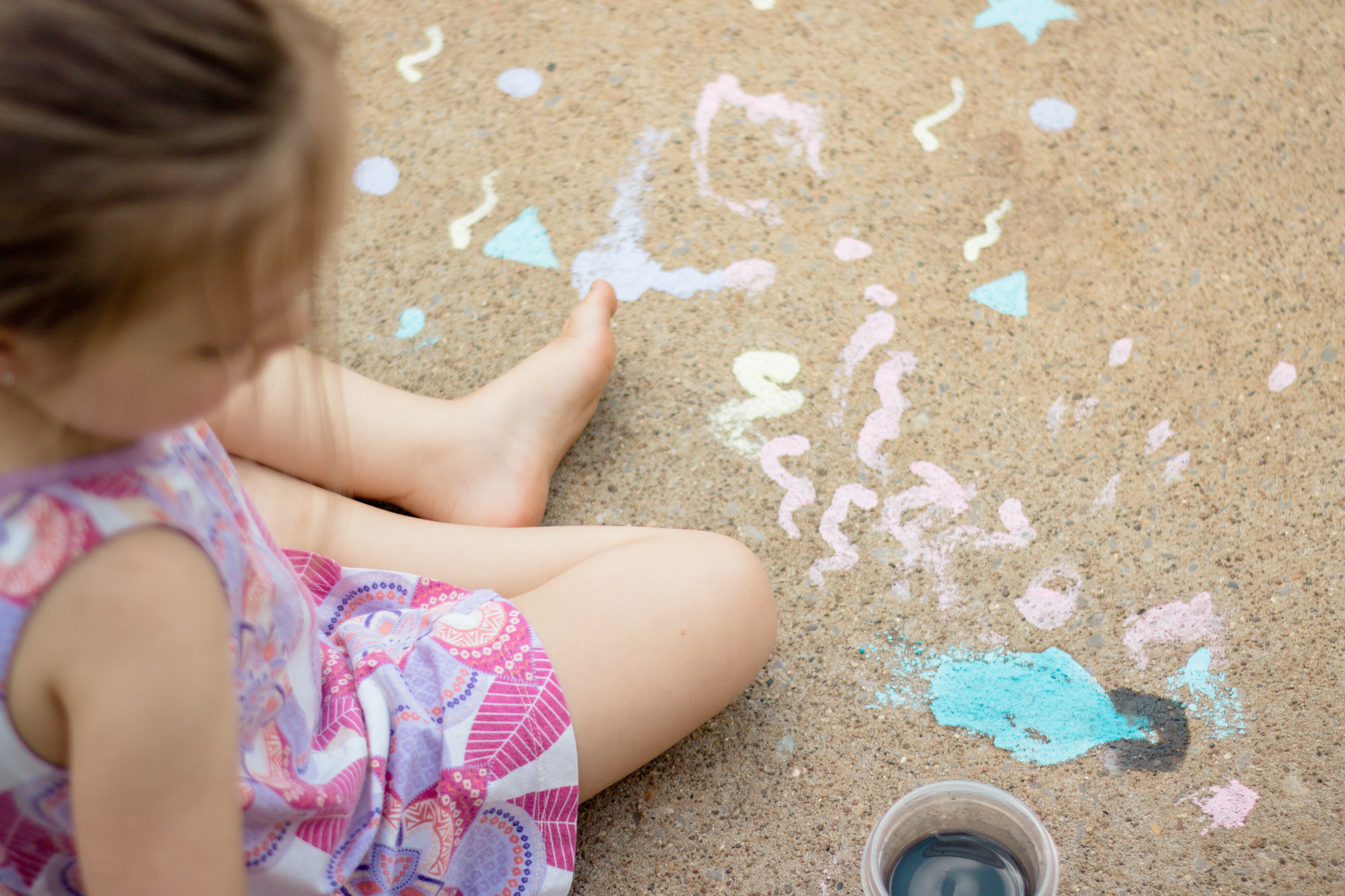 Aria paints with Sidewalk Chalk Paint by Carter's Cozy Nest